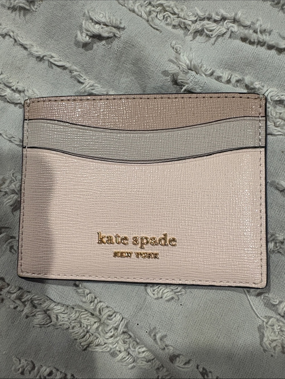 Kate Spade New York Saffiano Leather Slim Card Holder Wallet Blush Pink - Picture 3 of 5